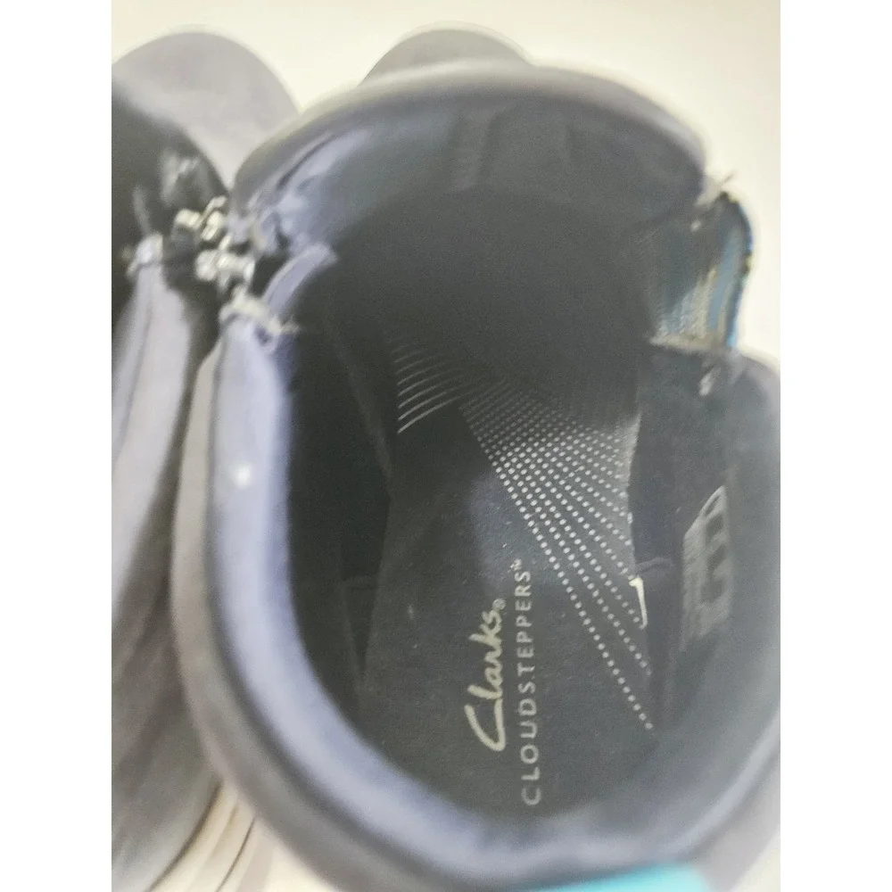 Clarks‎ Breeze Clover Ankle Boots Womens 9.5 Blue Side Zip Cloudstepper Casual